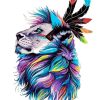 Colorful Lion paint by numbers