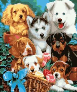 Cute Puppies paint by numbers