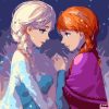 Frozen Elsa and Anna paint by numbers