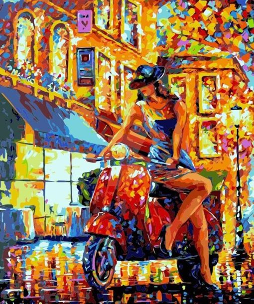 Girl on Roadster paint by numbers