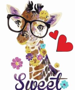 Glasses Giraffe paint by numbers
