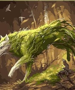 Green Wolf paint by numbers