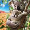 Koala and Cub at Tree paint by numbers