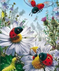 Ladybugs On Flowers paint by numbers