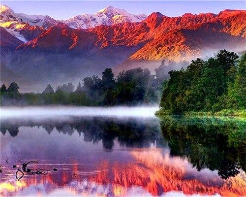 Lake Matheson paint by numbers