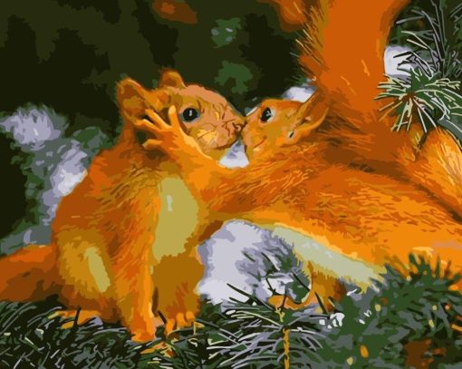 Love Golden Squirrel paint by numbers