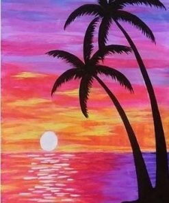 Purple Beach Sunset paint by numbers