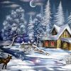 Christmas Snow Night - DIY Paint By Numbers - Numeral Paint