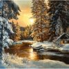 Picture Sunset Snow Landscape  - DIY Paint By Numbers - Numeral Paint