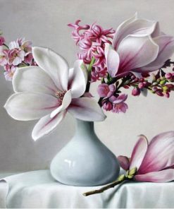Acrylic Paint Magnolia Flower City - DIY Paint By Numbers - Numeral Paint
