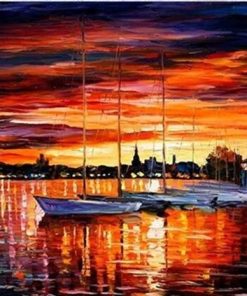 Sailboat Night paint by numbers