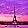 Sunset Eiffel Tower paint by numbers