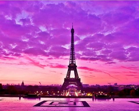 Sunset Eiffel Tower paint by numbers