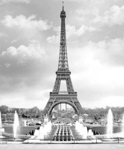 Black And White Eiffel Tower paint by numbers