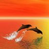 Dolphines Jumping Out Of Water Paint by numbers