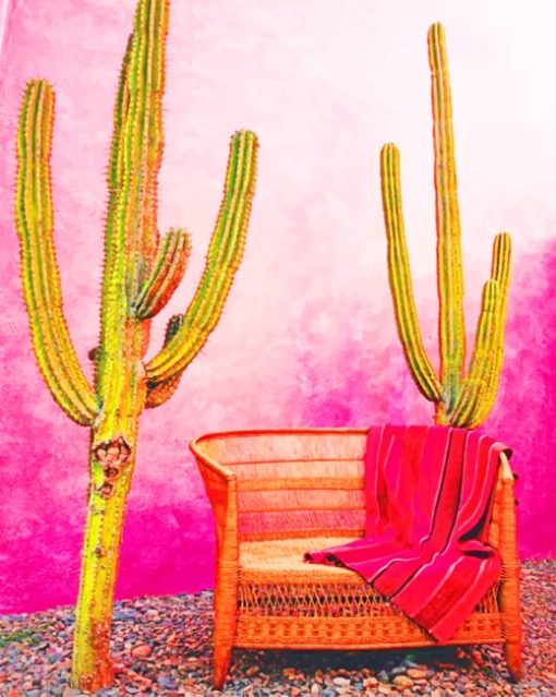 Aesthetic Mexican Pink Wall paint by numbers
