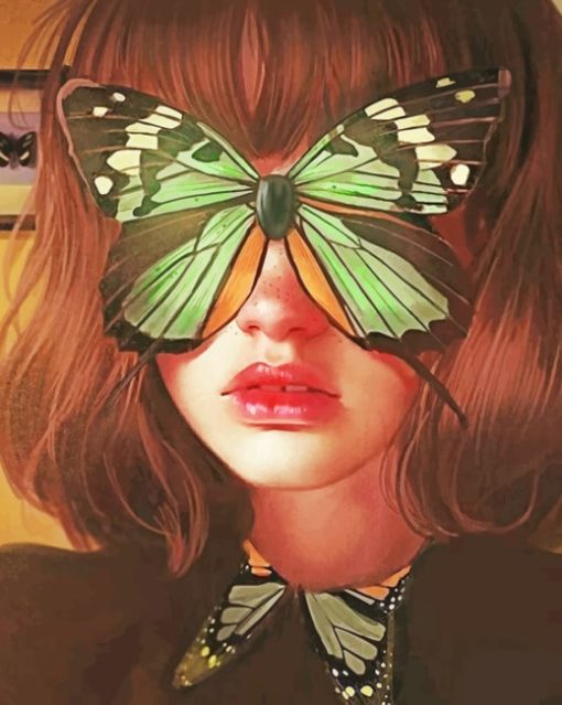 Butterfly On Girl Face paint by numbers