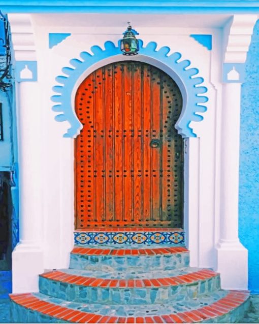 Chefchaouen Morocco Door paint by numbers