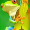Green Frog paint by numbers
