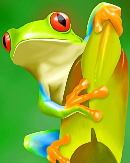 Green Frog paint by numbers