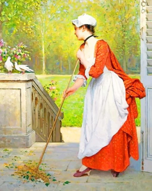 Joseph Caraud Cleaning Woman paint by numbets