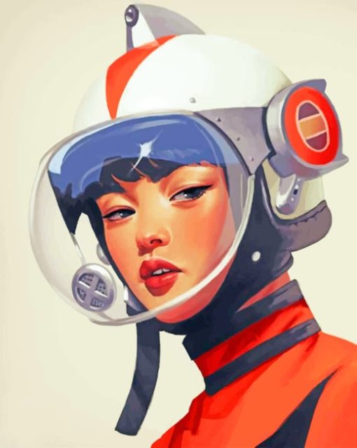 Korean Astronaut Girl paint by numbers