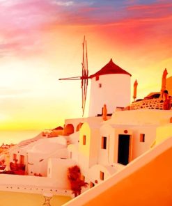 Sunset Santorini paint by numbers