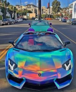 Colorful Lamborghini paint by numbers