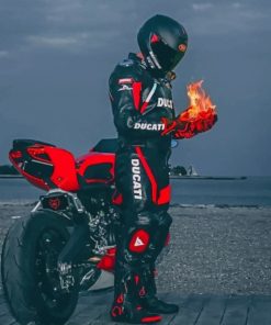Fire Motocross paint by numbers