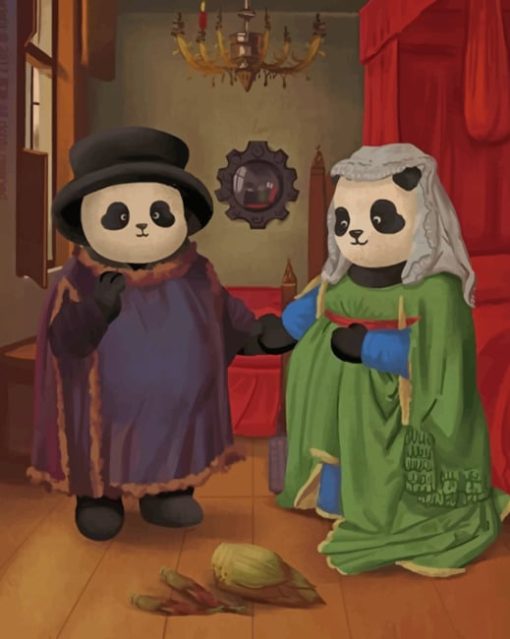 Panda Couple Paint by numbers