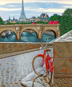 Red Bike In Paris Paint by numbers