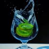 Kiwifruit In Water Glass Paint by numbers