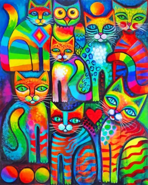 Abstract Cats Paint by numbers