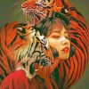 Woman And Tigers Paint by numbers