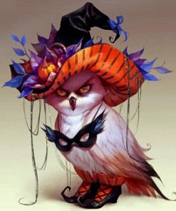 Halloween Witch Owl paint by number