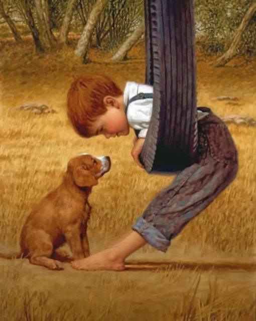 Boy And His Dog paint by numbers