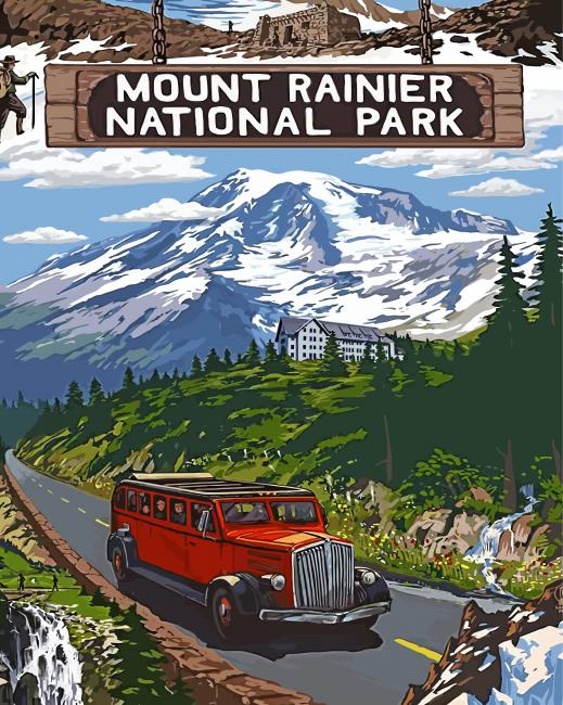 mount rainier national park paint by numbers