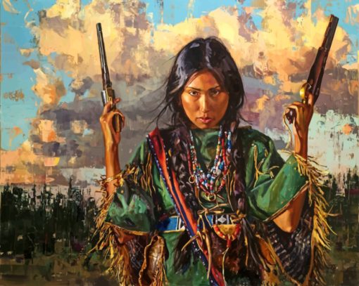 native american women paint by numbers