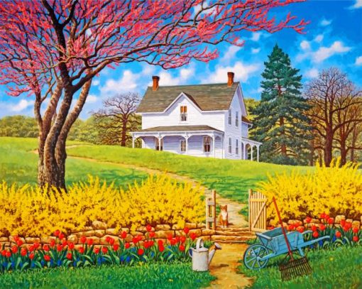 Spring Farm House Paint by numbers