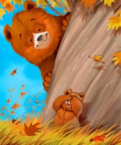 baby-bear-and-his-mama-paint-by-number
