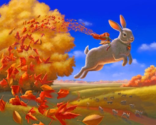 giant rabbit fantasy art paint by number