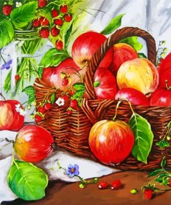 Apples Basket Still Life Paint by numbers