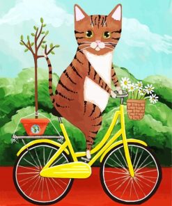 Cat On Bicycle Paint by numbers