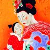 Chinese Woman And Kid Paint by numbers