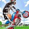 Cow On Motorcycle Paint by numbers