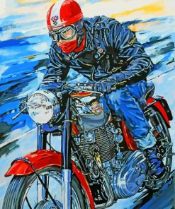 Motorcycle Driver paint by numbers