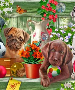 Puppies dog paint by numbers