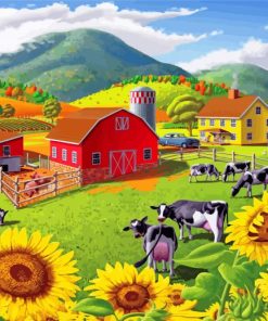 Sunflowers Farm Paint by numbers