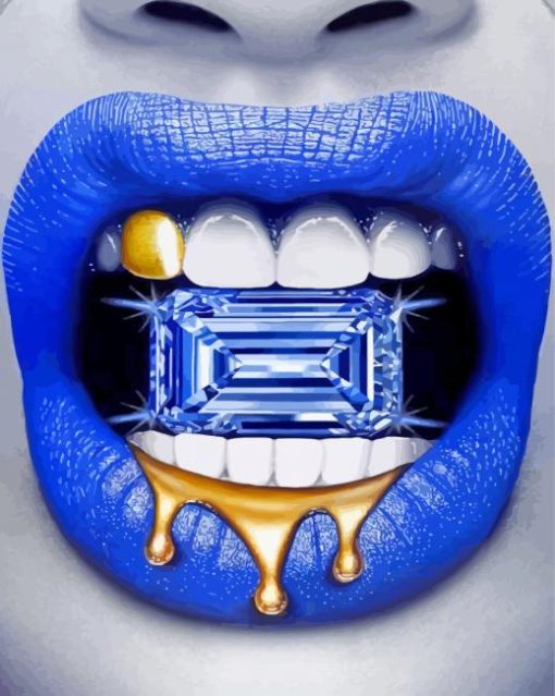 blue-lips-with-grill-paint-by-number