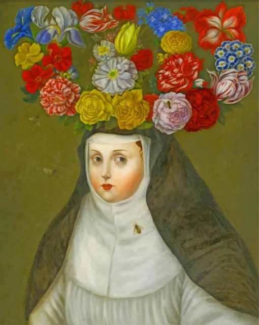 woman-wearing-crown-flowers-paint-by-number